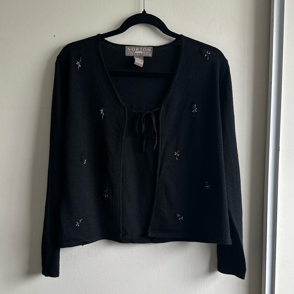 Black Norton McNaughton petite tank top and cardigan set